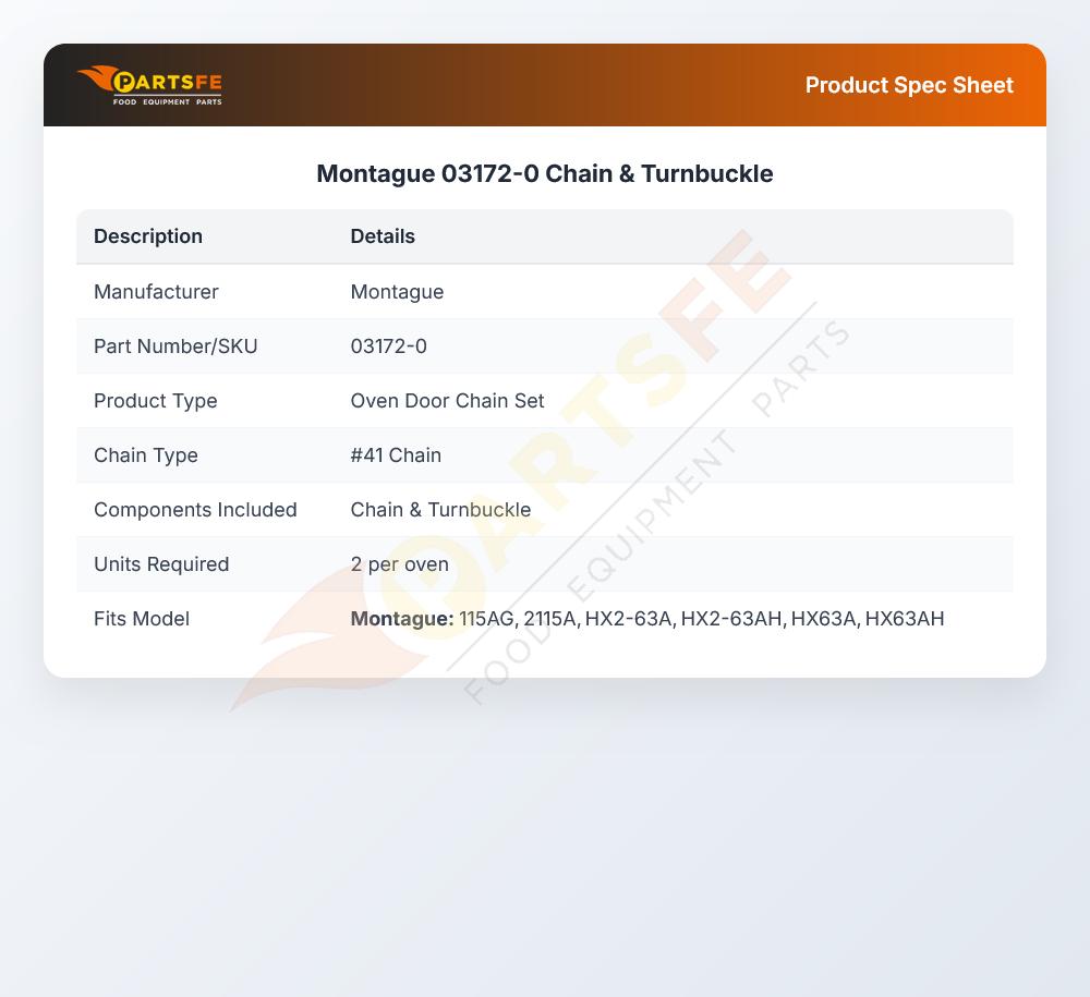 Montague 03172-0 Chain & Turnbuckle