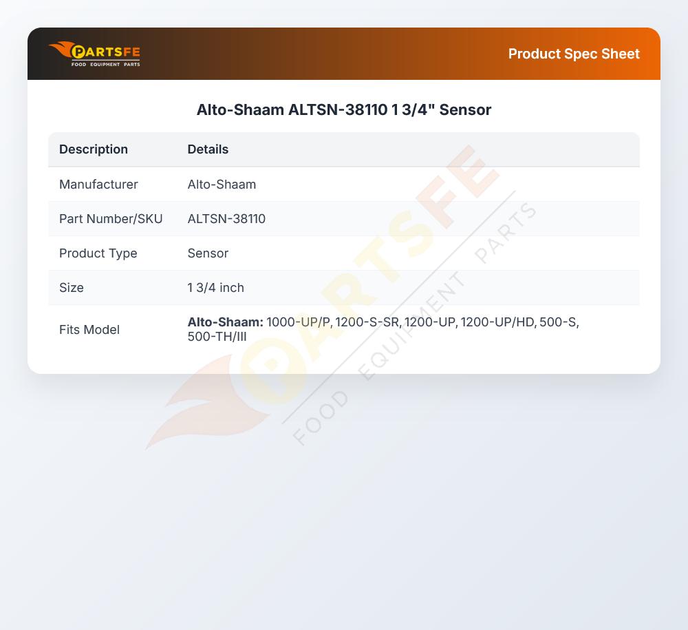 Alto-Shaam ALTSN-38110 Temperature Sensor 1-3/4" 110W 100 OHM