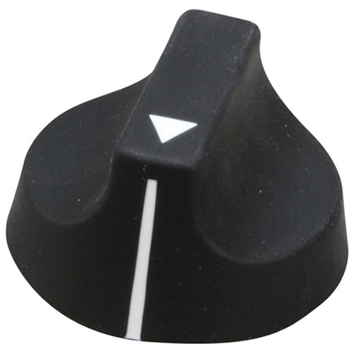 Alto-Shaam ALTKN-26568 Thermostat Control Black Indicator  Knob, 1-7/8" DIA, 3/16" D-Stem Flat Down