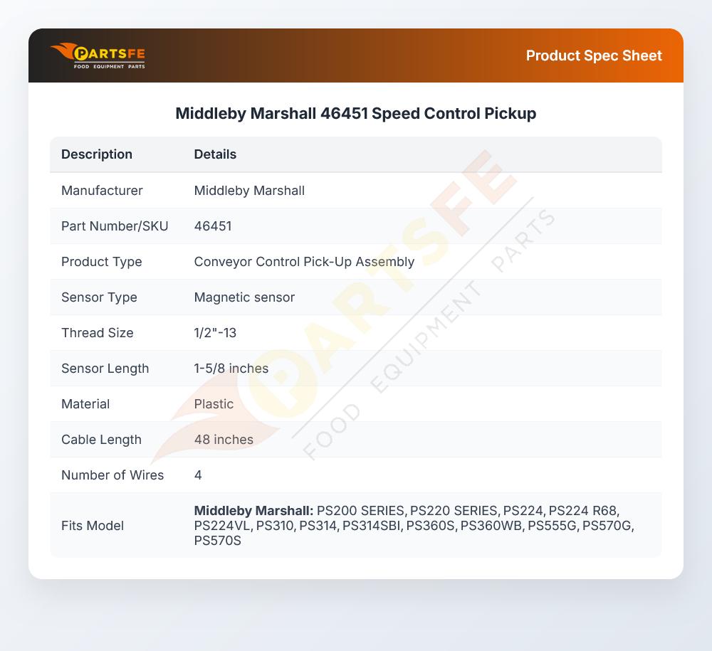 Middleby Marshall 46451 Conveyor Control Pick-Up Kit