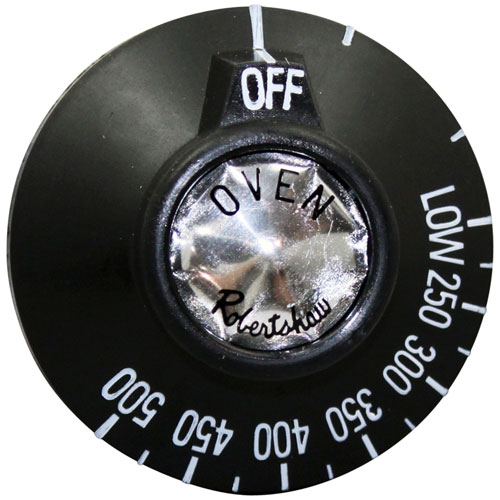 Hobart 499678-1 Oven Black Knob, Off 500&deg;-LOW, 2-3/8" Dia