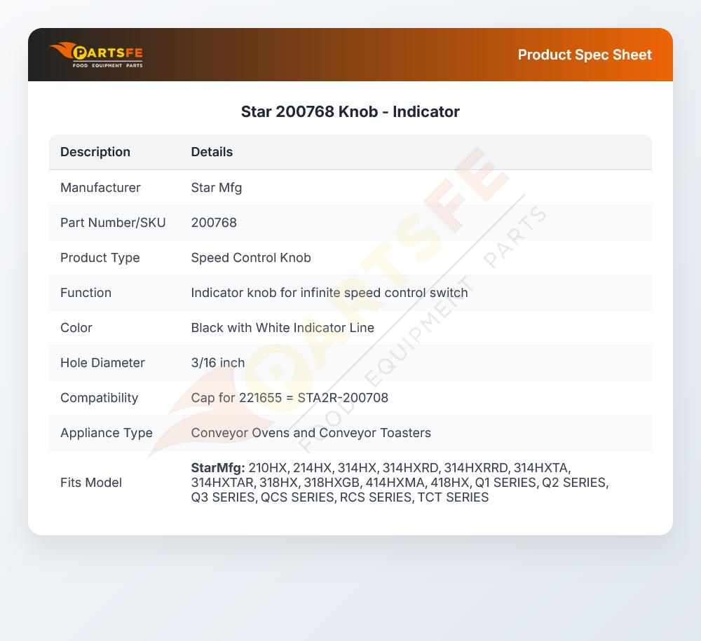 Star 200768 Knob - Indicator