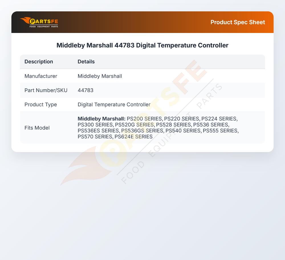 Middleby Marshall 44783 Digital Temperature Controller