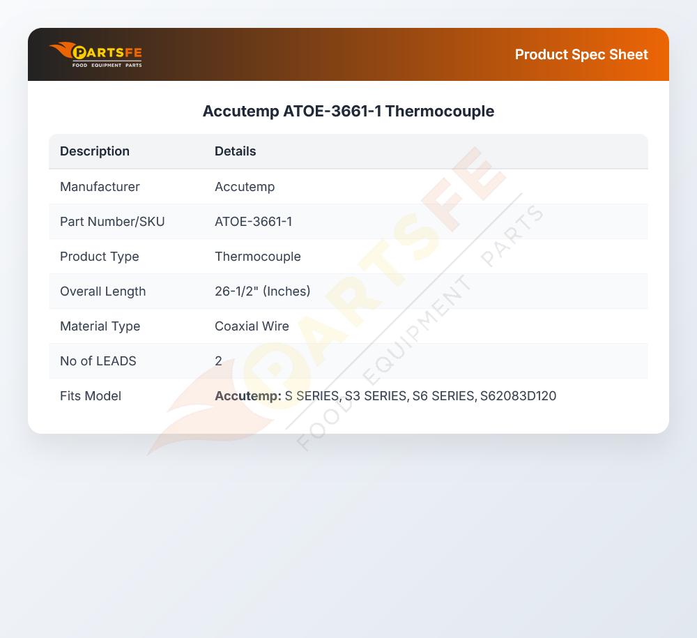 Accutemp ATOE-3661-1 Thermocouple