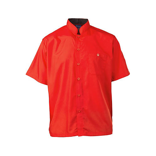 Allpoints 2126RDBKM KNG M Active Chef Shirt Mens Red/Black SS