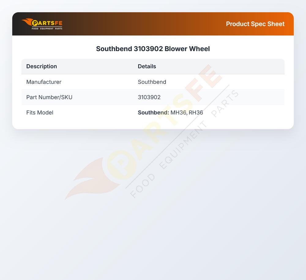 Southbend 3103902 Combi Oven Blower Wheel RA-36/RH36