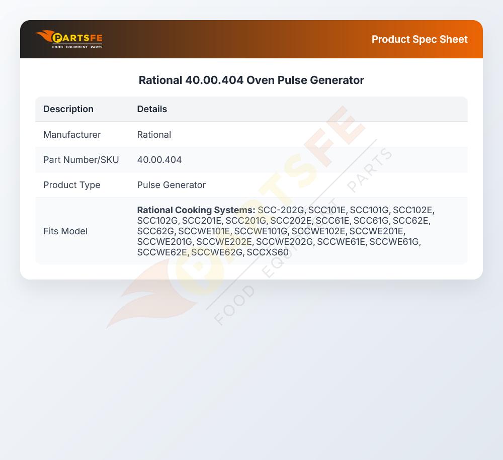 Rational 40.00.404 Oven Pulse Generator