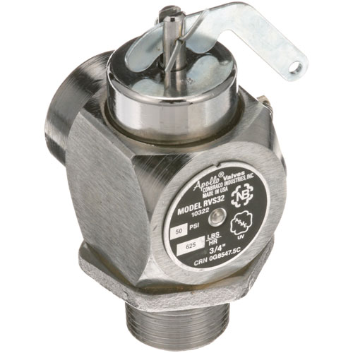 Crown Steam 3529-2 kettle Safety Relief Valve 3/4" NPT 50 PSI