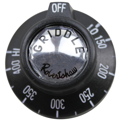 Jade Range 300-157-000 BJ Thermostat Knob, 1-15/16" DIA, OFF-LO-150-400F-HI, Mount 11/16" DIA, Position Notch up, 11/16" Long Protrusion