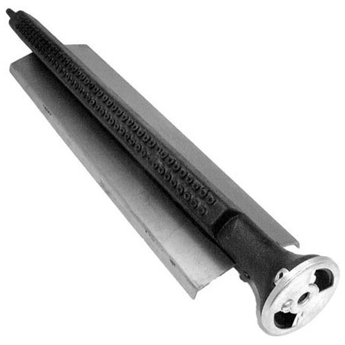 Hobart 700871-0000A Broiler Burner W/shield Deflector & Air Shutter 16-1/2" X 4-3/8"&nbsp;2.408" Opening 7/16" Hole