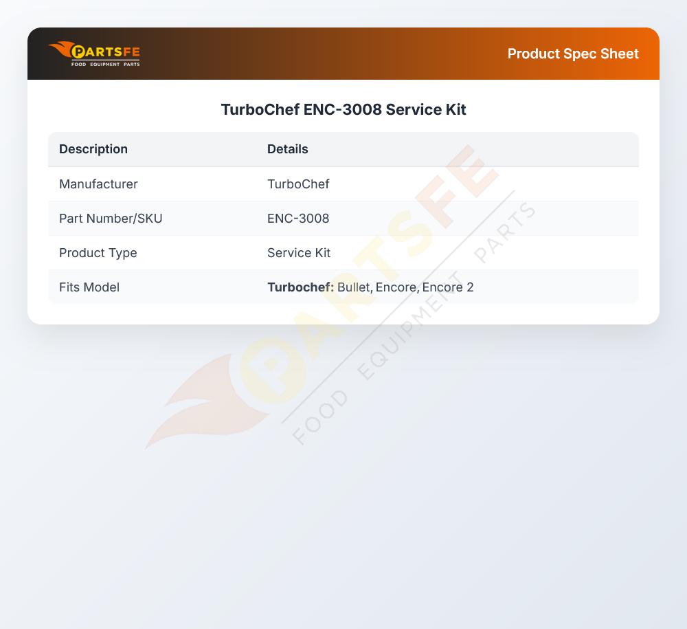 TurboChef ENC-3008 Oven Waveguide Service Kit