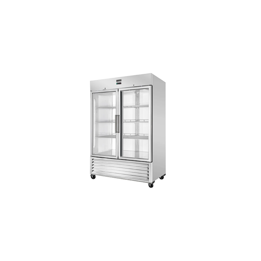 VITLIFE Commercial VRB54FG 54" 2-Glass Door Reach-In Freezer Bottom-Mounted 46 Cu. Ft.