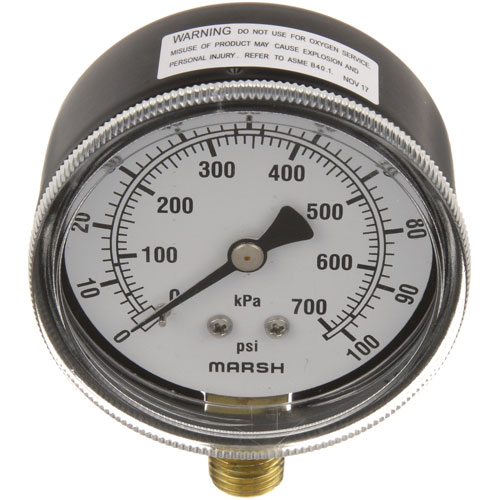 Hobart 00-328247 Dishwasher Dual Scale Pressure Gauge 0-100 PSI 2-1/2"