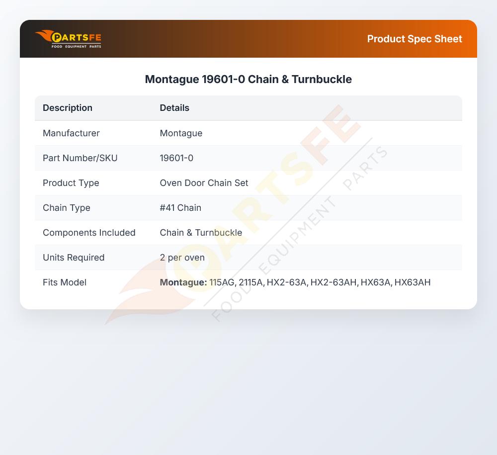 Montague 19601-0 Chain & Turnbuckle