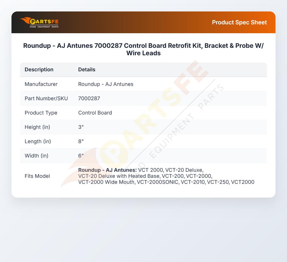 Roundup - AJ Antunes 7000287 Control Board Retrofit Kit Bracket & Probe W/Wire Leads