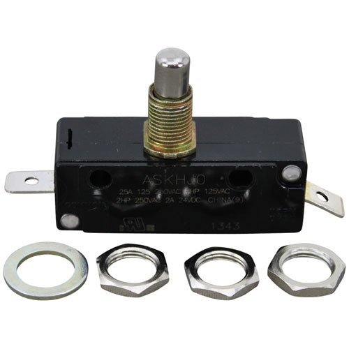 Montague 01299-8 Push Button Switch W/ 2x 1/4" Tab Term, Mom On/off, 125/250V