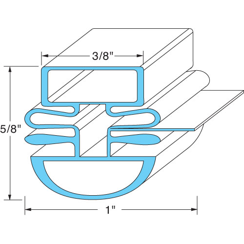 Turbo Air 30223M0200 25.75" x 26.5" Magnetic Door Gasket with Dart Mount