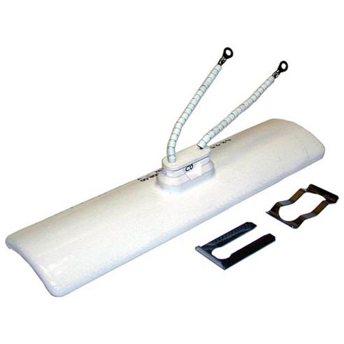 Hatco HT02.07.008.00 White Ceramic Heater W/ 4" Wires and Ring Terminals, 10" X 2-1/2"