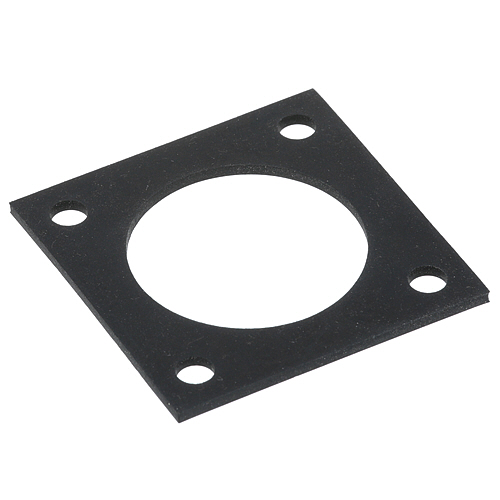 Cleveland 7128 3" SQ Black Rubber Flange Gasket, 2.25" Mount Hole Centers