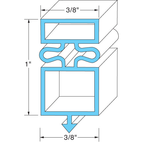 TRUE E810-862 Refrigerator  Door Gasket, 3/8" MAG, 1/8" X 54 1/8"