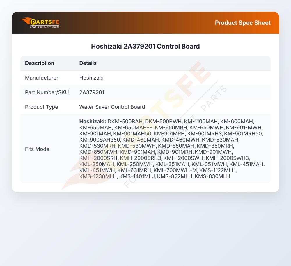 Hoshizaki 2A379201 Control Board