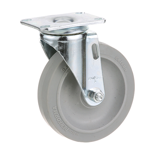 Cres Cor 569-306K Plate Mount Caster 5"DIA, 1-1/4" Wide Wheel, No Break