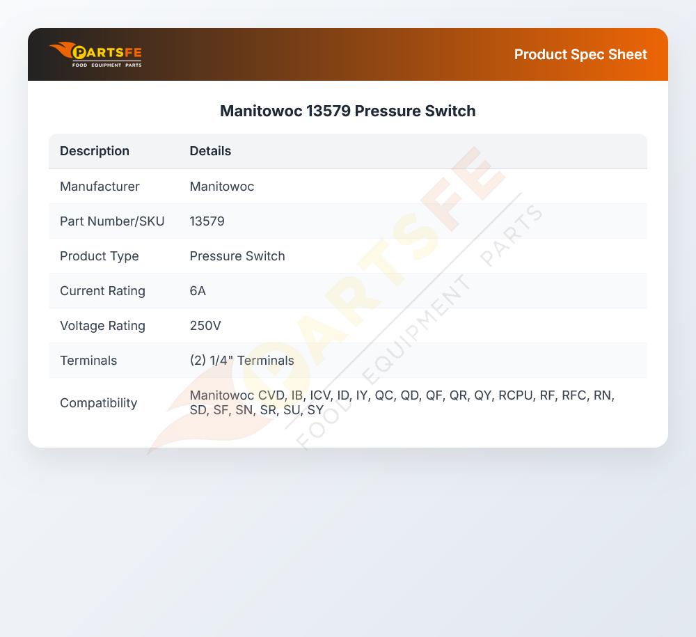 Manitowoc 13579 Pressure Switch