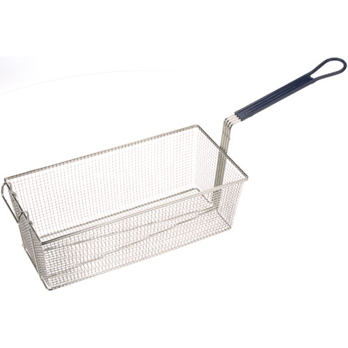 Garland F043-1 Twin Fryer Basket Blue 17-1/8" L, 8-1/4" W, 6" H Font Hook, Blue Plastic coated Handle