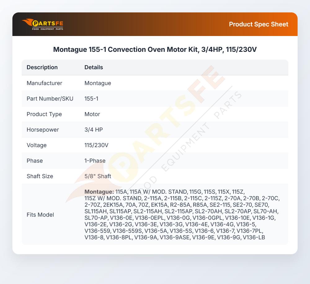 Montague 155-1 Motor Kit