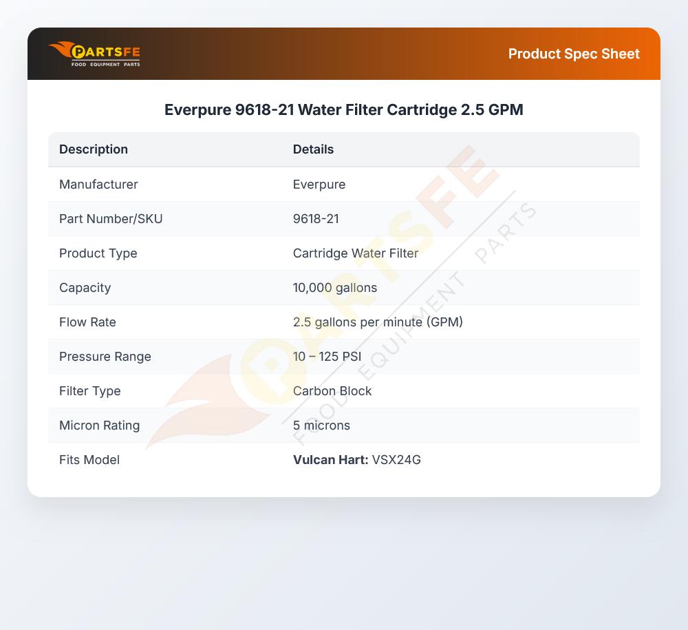 Everpure 9618-21 Water Filter Cartridge 2.5 GPM