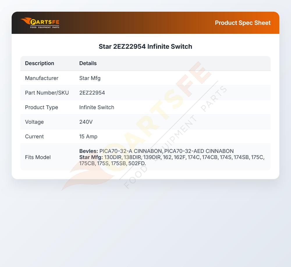 Star 2EZ22954 Infinite Switch