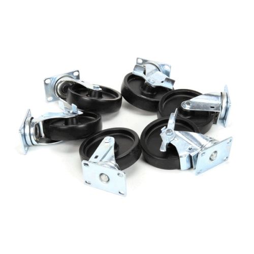 Silver King 10314-76 Pizza Prep Table Caster Plate Kit 5" 6 Per Set