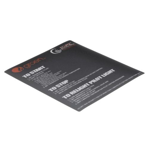 Groen 146198 Braising Pan Label/Overlay With Millivolt Ignition