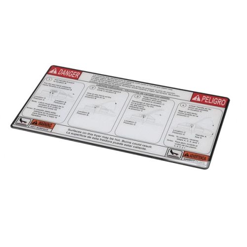 Henny Penny 168572 Open Fryer Label-Lid Instructions ENG/SPA