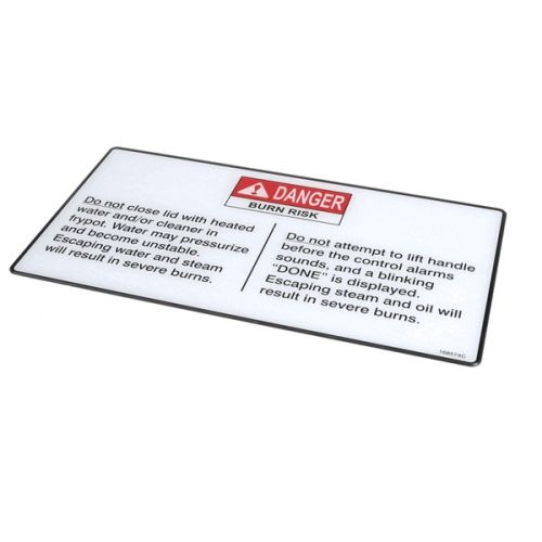 Henny Penny 168574 Fryer Label Operation Hazards VELO