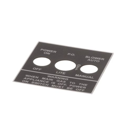 Jade Range 3000012008 Oven Control Switch Label JBR