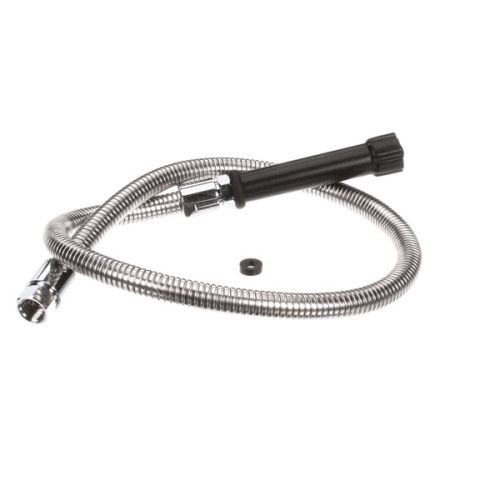 T&S Brass 5HSE44 Flex Hose W/Black Handle Stainless Steel 44"