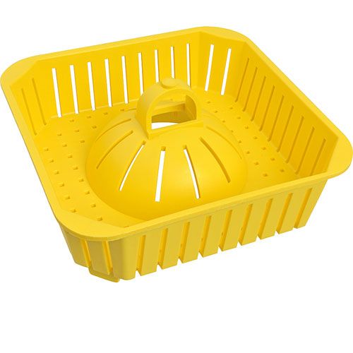 Allpoints 1021200 Square Floor Drain Basket ,8" Yellow