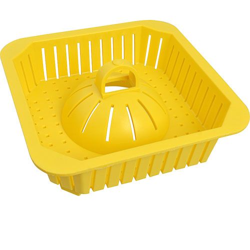 Allpoints 1021201 Square Floor Drain Basket ,8-1/2" Yellow