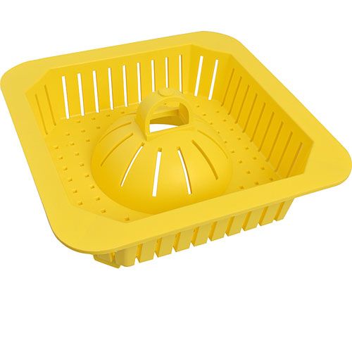 Allpoints 1021202 Square Floor Drain Basket ,9" Yellow
