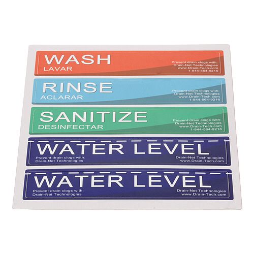 Allpoints 1021223 Sticker Kit Wash-Rinse-S AN