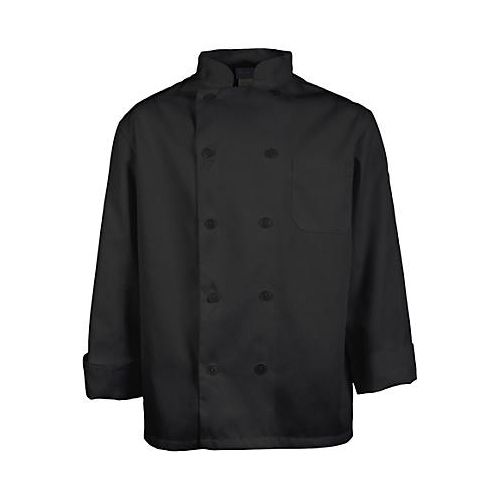 Allpoints 1052S Kng Sm Mens Chef Coat Black Long Sleeve