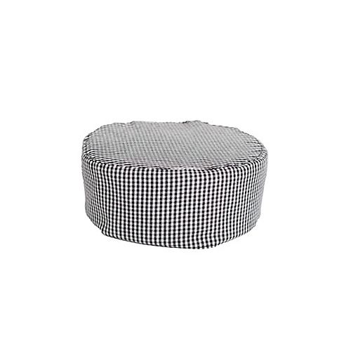 Allpoints 1168BKWC Kng Pill Box Chef Hat Checkered