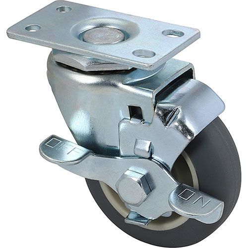 Allpoints 1201012 Caster,Plate , 3", W/Brk,Gry