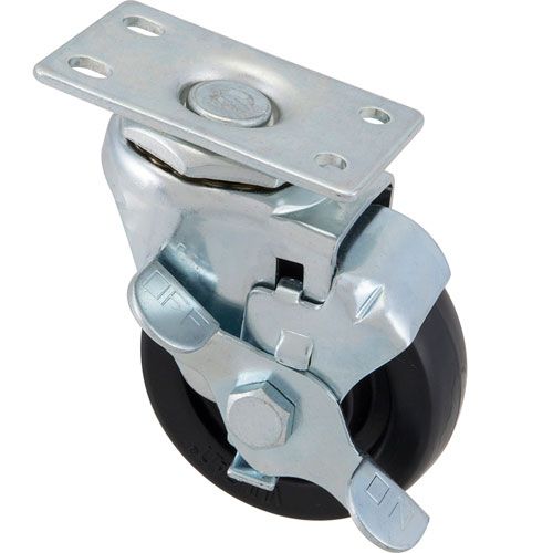 Allpoints 1201020  3"Caster Plate OD,W/Brake ,Black