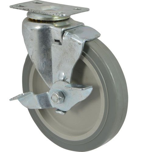 Allpoints 1201098 Plate Caster (5"OD,W/Brak ,Gray