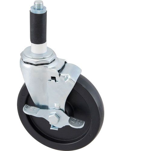 Allpoints 1201118  Stem Caster,5" OD,W/Brake, Black
