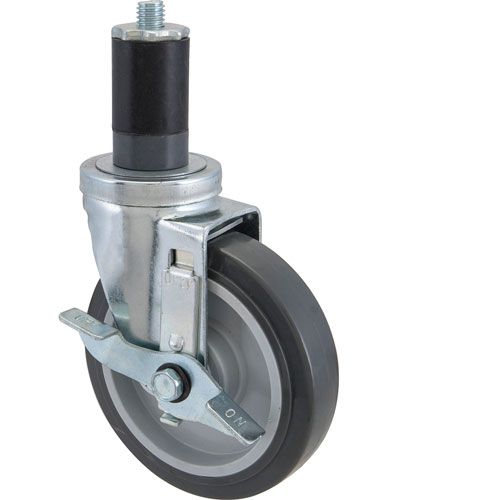Allpoints 1201125 Stem Caster, 5",W/Brk, Gry