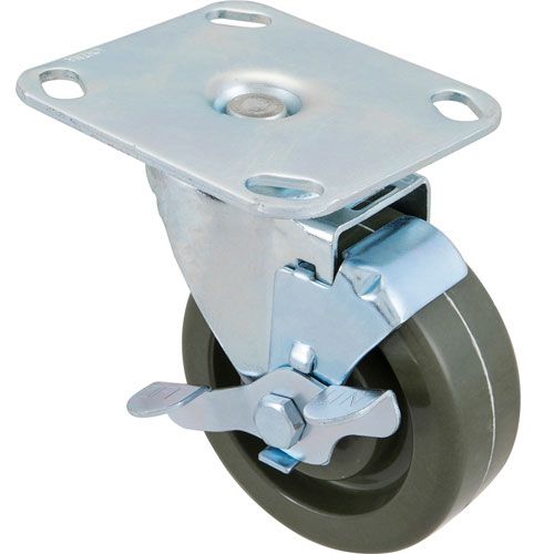 Allpoints 1201211 Plate Caster4"OD,Hi-Temp W/ Brake
