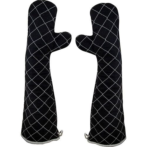 Allpoints 1331825 Black Cotton Canvas Oven Mitts